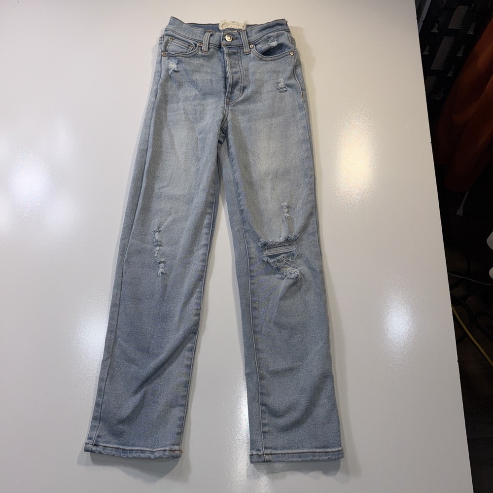 Altar'd State Jeans Women's Size 24 /0 Light Blue Distressed Casual Button Fly